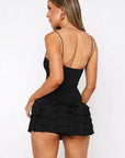 Sexy Backless Ruffle Hem Dress for Women