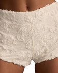 Lace 3D Flower Elastic Waist Shorts