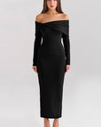 Elegant Off-Shoulder Long Sleeve Dress