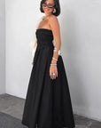 Elegant Black Strapless A-Line Dress for Women