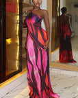 Elegant Striped Backless Bodycon Dress