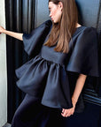 Elegant Ruffled Satin Blouse for Women