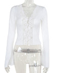 Lace Trim Short Cropped Cardigan Top