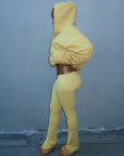 Stylish Solid Color Sweatshirt and Pants Set