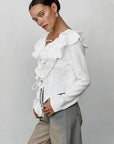 French Style Ruffled Long Sleeve Blouse