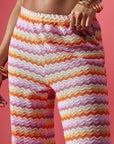 Trendy Color Block Wide Leg Pants for Women