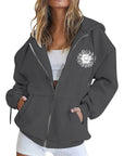 Plus Size Zip-Up Hoodie Cardigan for Women