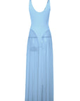Elegant Long Dress with Sheer A-Line Design