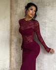 Elegant Long Sleeve Lace Dress