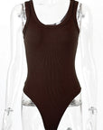 Summer Women's Sleeveless Bodysuit with Round Neck