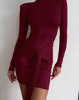 Chic High Neck Long Sleeve Bodycon Dress