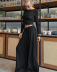 Women's Casual Knit Set with Round Neck