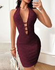 Fashionable Sexy Hollow Back Bodycon Dress