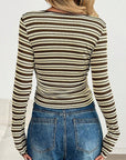 Fashionable Striped Long Sleeve T-Shirt for Women