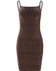 Sexy Backless Knitted Dress with Rhinestones