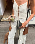 Elegant A-Line Chiffon Dress with V-Neck