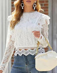 Lace Long Sleeve Top for Women 2023