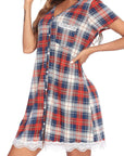 2024 Women's V-Neck Short Sleeve Color Block Dress