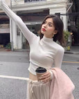 Stylish Long Sleeve High Neck Top for Fall