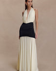Elegant Color Block Halter Neck Dress