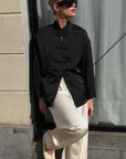 Elegant Chinese Style Stand Collar Long Sleeve Top