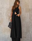 Summer Women's Two-Piece Set with High Waist Pants
