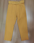 Casual High Waist Straight Leg Pants with Belt