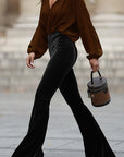 Fashionable Velvet Flared Pants for Women