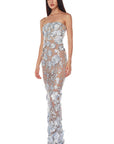 Elegant Lace Floral Bodycon Party Dress