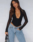 Autumn Fashion Deep V Neck Two-Piece Set