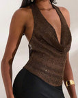 Fashionable Deep V Neck Backless Tank Top