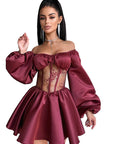Elegant Satin One-Shoulder Mini Dress