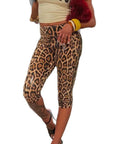 Trendy Sequin Leopard Print Elastic Waist Shorts