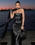 Stylish Slim Fit Square Neck Top and Skirt Set