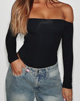 Autumn Women's Long Sleeve Bodysuit with Hollow Back
