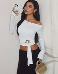 Stylish Asymmetrical Long Sleeve Top for Women