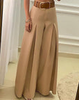 French Vintage High Waist Pleated Wide Leg Pants