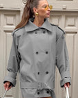 Vintage Double-Breasted Trench Coat for Women