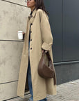 New Women's Khaki Long Trench Coat