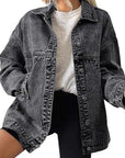 Casual Loose Shoulder Button Denim Jacket