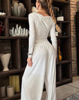 Women's Casual Knit Set with Round Neck