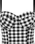 Sexy Adjustable Strap Plaid Sports Bra
