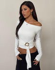 Stylish Asymmetrical Long Sleeve Top for Women