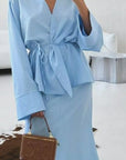 Elegant Women's Two-Piece Set with Long Skirt