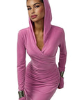 Fashionable Hooded Long Sleeve Casual Dress