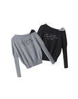 HeyHenry Stylish Asymmetric Neck Long Sleeve Top