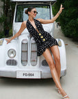 Sexy Polka Dot Deep V Dress for Summer