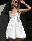 Chic Sexy White A-Line Dress for Women