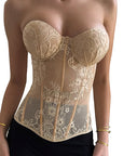 Sexy Embroidered Fishbone Bustier for Women