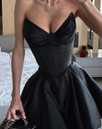 Sexy Strapless Ruffle Skirt Dress